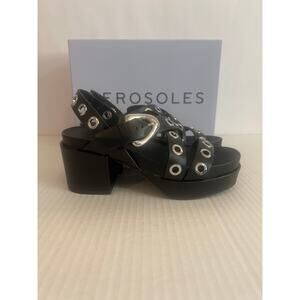 Aerosoles Cleveland Slingback
Platform Sandals Black Silver Size 7M Brand New